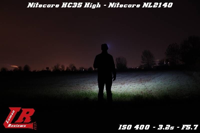 Г-образный налобный фонарь Nitecore HC35